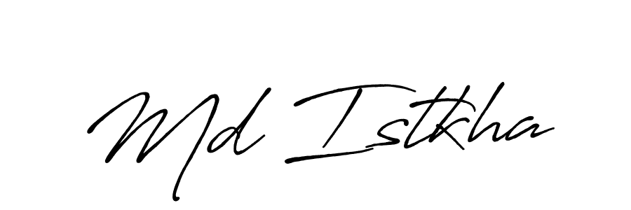 Use a signature maker to create a handwritten signature online. With this signature software, you can design (Antro_Vectra_Bolder) your own signature for name Md Istkha. Md Istkha signature style 7 images and pictures png