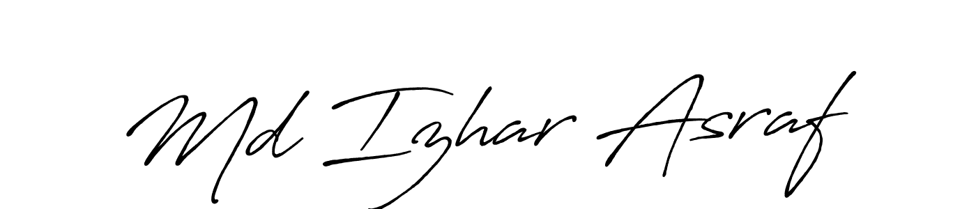 You should practise on your own different ways (Antro_Vectra_Bolder) to write your name (Md Izhar Asraf) in signature. don't let someone else do it for you. Md Izhar Asraf signature style 7 images and pictures png