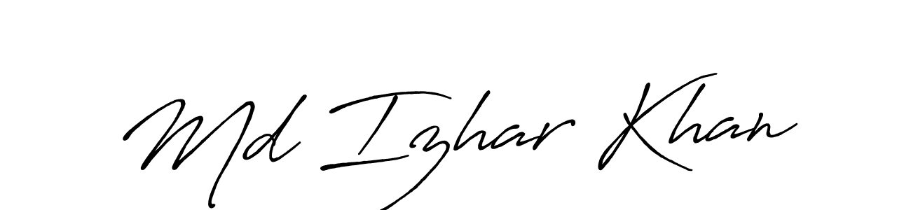 This is the best signature style for the Md Izhar Khan name. Also you like these signature font (Antro_Vectra_Bolder). Mix name signature. Md Izhar Khan signature style 7 images and pictures png