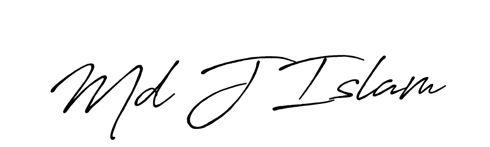 How to make Md J Islam signature? Antro_Vectra_Bolder is a professional autograph style. Create handwritten signature for Md J Islam name. Md J Islam signature style 7 images and pictures png