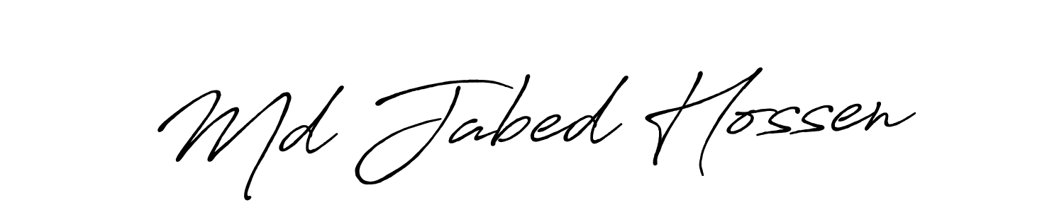 Design your own signature with our free online signature maker. With this signature software, you can create a handwritten (Antro_Vectra_Bolder) signature for name Md Jabed Hossen. Md Jabed Hossen signature style 7 images and pictures png
