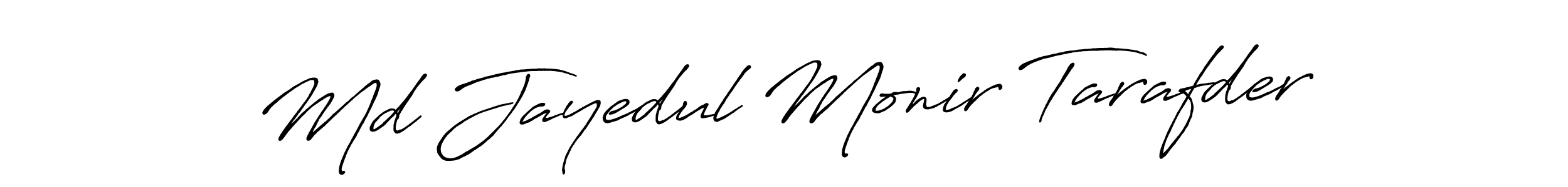 Make a beautiful signature design for name Md Jayedul Monir Tarafder. With this signature (Antro_Vectra_Bolder) style, you can create a handwritten signature for free. Md Jayedul Monir Tarafder signature style 7 images and pictures png