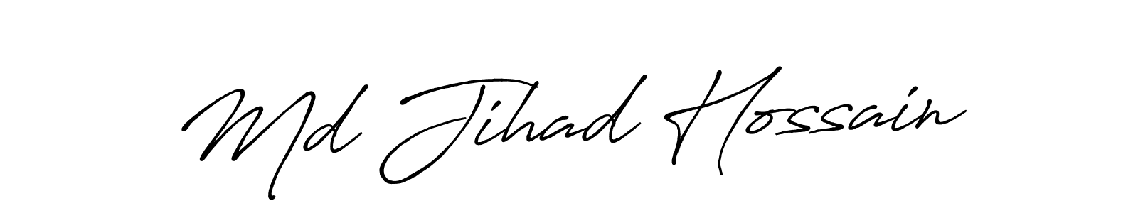 Use a signature maker to create a handwritten signature online. With this signature software, you can design (Antro_Vectra_Bolder) your own signature for name Md Jihad Hossain. Md Jihad Hossain signature style 7 images and pictures png