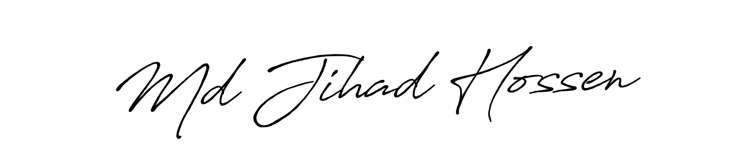 Design your own signature with our free online signature maker. With this signature software, you can create a handwritten (Antro_Vectra_Bolder) signature for name Md Jihad Hossen. Md Jihad Hossen signature style 7 images and pictures png