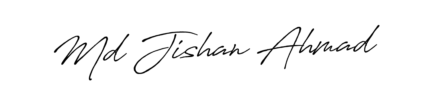 The best way (Antro_Vectra_Bolder) to make a short signature is to pick only two or three words in your name. The name Md Jishan Ahmad include a total of six letters. For converting this name. Md Jishan Ahmad signature style 7 images and pictures png