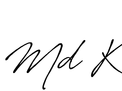 if you are searching for the best signature style for your name Md K. so please give up your signature search. here we have designed multiple signature styles  using Antro_Vectra_Bolder. Md K signature style 7 images and pictures png