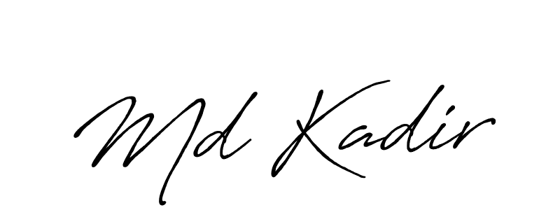 How to make Md Kadir name signature. Use Antro_Vectra_Bolder style for creating short signs online. This is the latest handwritten sign. Md Kadir signature style 7 images and pictures png