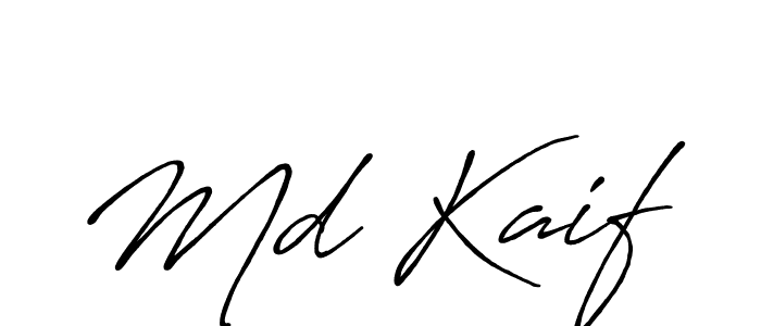 How to make Md Kaif name signature. Use Antro_Vectra_Bolder style for creating short signs online. This is the latest handwritten sign. Md Kaif signature style 7 images and pictures png