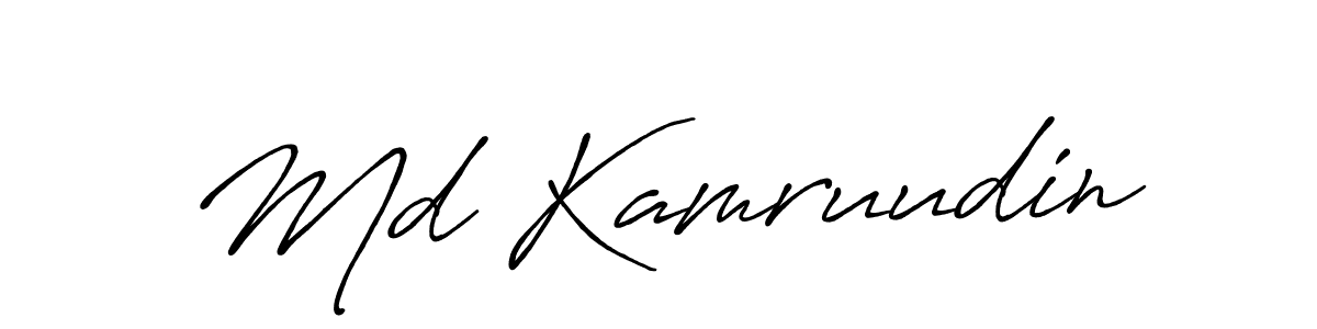 Md Kamruudin stylish signature style. Best Handwritten Sign (Antro_Vectra_Bolder) for my name. Handwritten Signature Collection Ideas for my name Md Kamruudin. Md Kamruudin signature style 7 images and pictures png