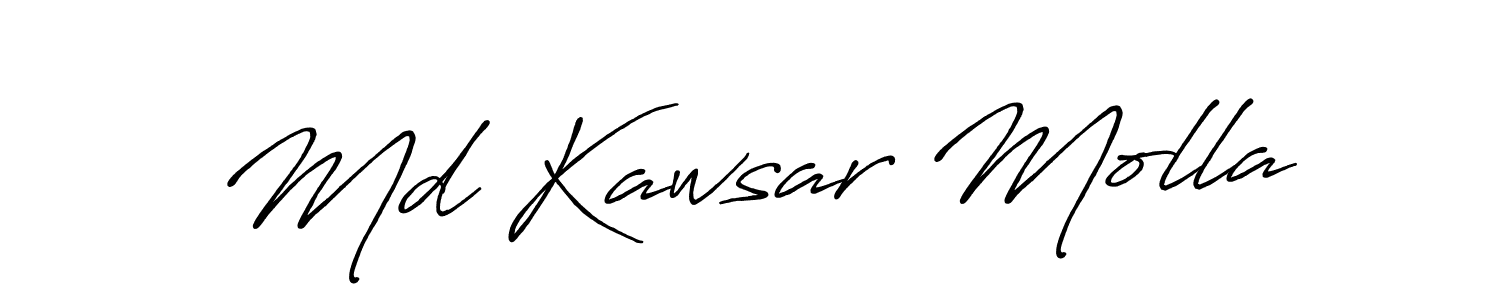Make a beautiful signature design for name Md Kawsar Molla. With this signature (Antro_Vectra_Bolder) style, you can create a handwritten signature for free. Md Kawsar Molla signature style 7 images and pictures png