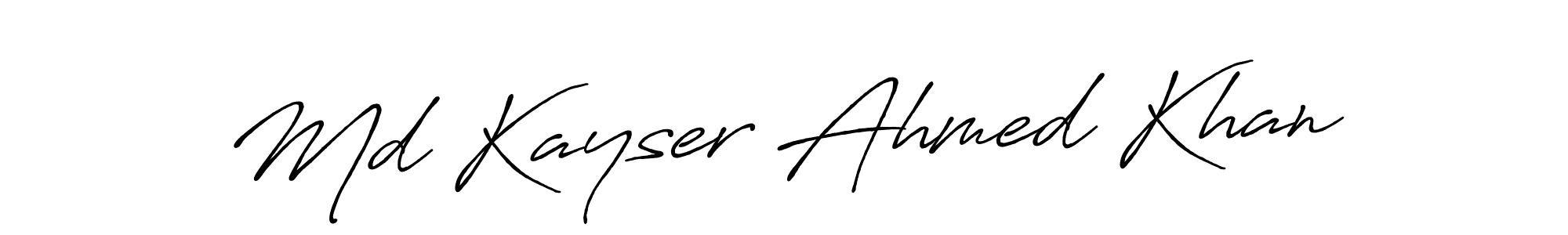 Create a beautiful signature design for name Md Kayser Ahmed Khan. With this signature (Antro_Vectra_Bolder) fonts, you can make a handwritten signature for free. Md Kayser Ahmed Khan signature style 7 images and pictures png