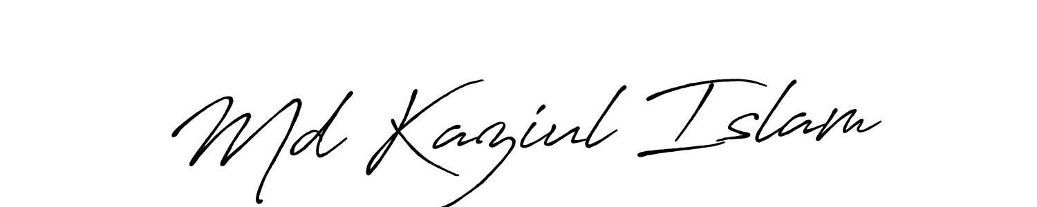 Design your own signature with our free online signature maker. With this signature software, you can create a handwritten (Antro_Vectra_Bolder) signature for name Md Kaziul Islam. Md Kaziul Islam signature style 7 images and pictures png