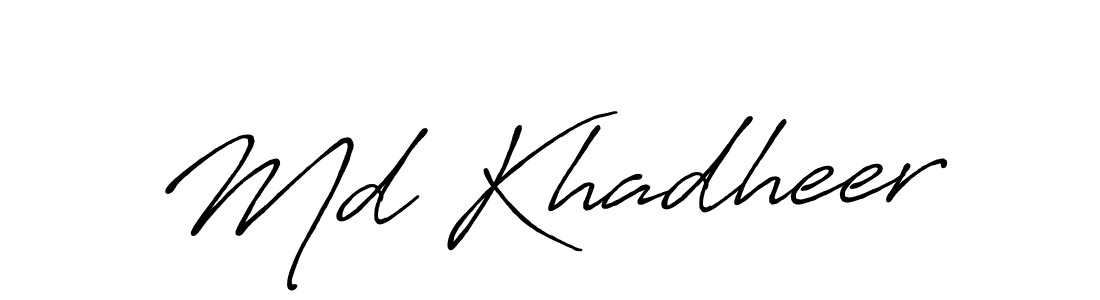 It looks lik you need a new signature style for name Md Khadheer. Design unique handwritten (Antro_Vectra_Bolder) signature with our free signature maker in just a few clicks. Md Khadheer signature style 7 images and pictures png