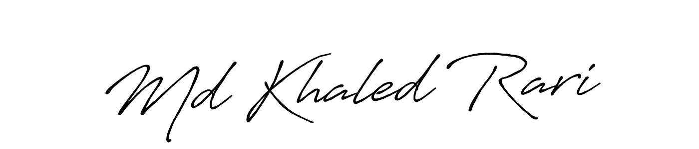 Antro_Vectra_Bolder is a professional signature style that is perfect for those who want to add a touch of class to their signature. It is also a great choice for those who want to make their signature more unique. Get Md Khaled Rari name to fancy signature for free. Md Khaled Rari signature style 7 images and pictures png