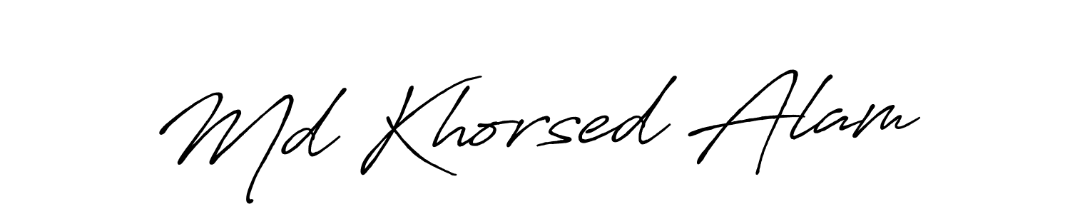 How to make Md Khorsed Alam name signature. Use Antro_Vectra_Bolder style for creating short signs online. This is the latest handwritten sign. Md Khorsed Alam signature style 7 images and pictures png