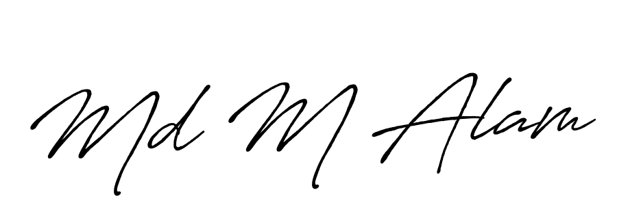 Use a signature maker to create a handwritten signature online. With this signature software, you can design (Antro_Vectra_Bolder) your own signature for name Md M Alam. Md M Alam signature style 7 images and pictures png