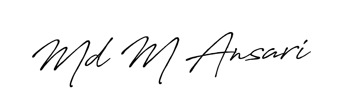 Md M Ansari stylish signature style. Best Handwritten Sign (Antro_Vectra_Bolder) for my name. Handwritten Signature Collection Ideas for my name Md M Ansari. Md M Ansari signature style 7 images and pictures png