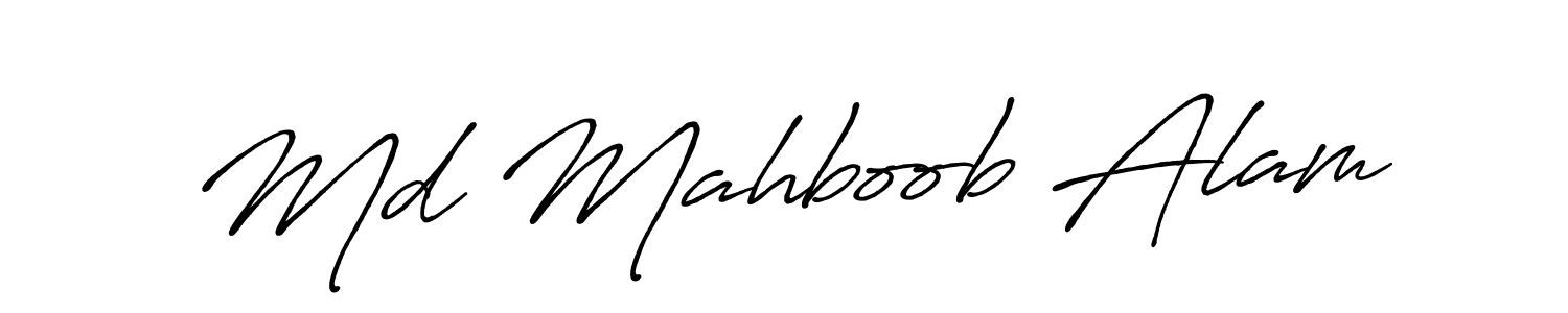 Create a beautiful signature design for name Md Mahboob Alam. With this signature (Antro_Vectra_Bolder) fonts, you can make a handwritten signature for free. Md Mahboob Alam signature style 7 images and pictures png