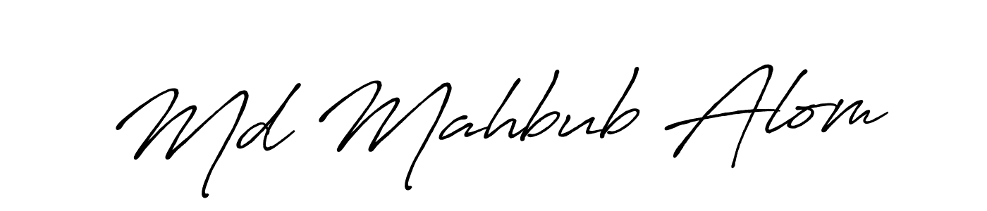 How to make Md Mahbub Alom name signature. Use Antro_Vectra_Bolder style for creating short signs online. This is the latest handwritten sign. Md Mahbub Alom signature style 7 images and pictures png