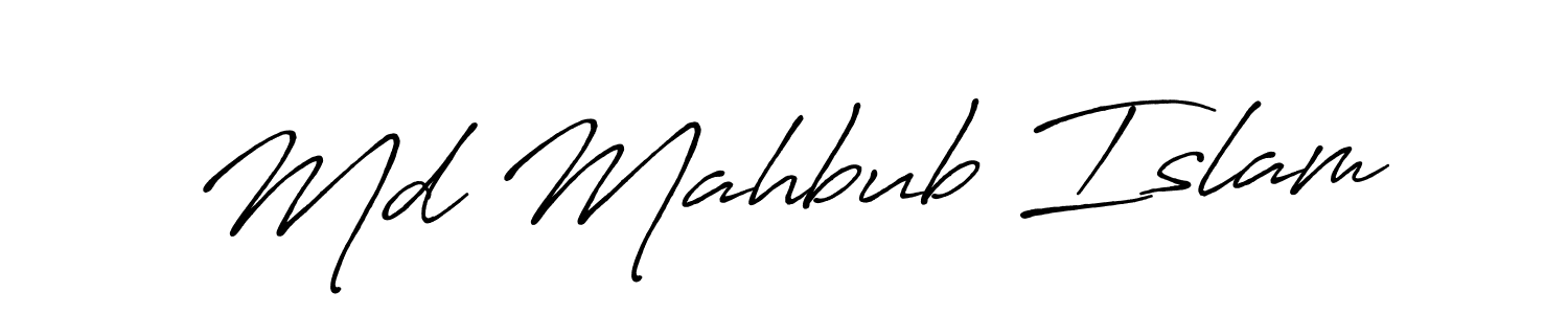 Create a beautiful signature design for name Md Mahbub Islam. With this signature (Antro_Vectra_Bolder) fonts, you can make a handwritten signature for free. Md Mahbub Islam signature style 7 images and pictures png