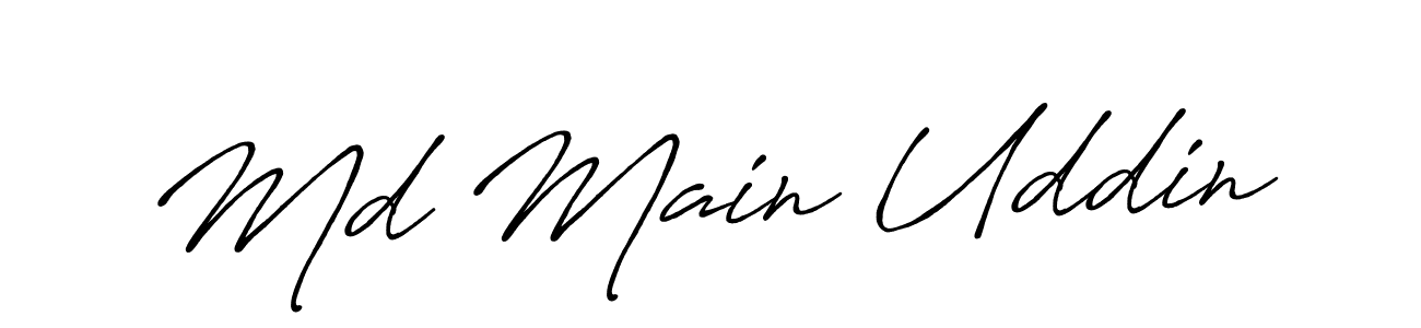 Make a beautiful signature design for name Md Main Uddin. With this signature (Antro_Vectra_Bolder) style, you can create a handwritten signature for free. Md Main Uddin signature style 7 images and pictures png