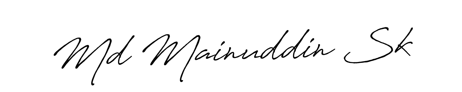 Also You can easily find your signature by using the search form. We will create Md Mainuddin Sk name handwritten signature images for you free of cost using Antro_Vectra_Bolder sign style. Md Mainuddin Sk signature style 7 images and pictures png