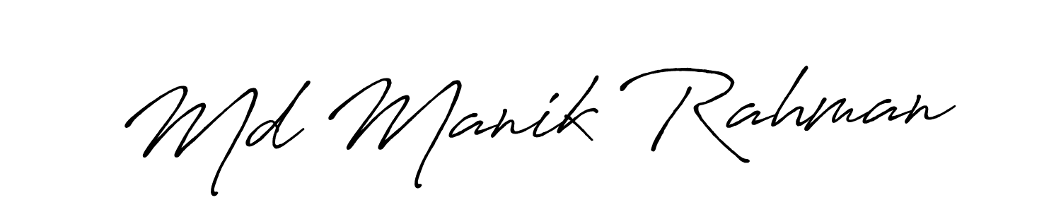 The best way (Antro_Vectra_Bolder) to make a short signature is to pick only two or three words in your name. The name Md Manik Rahman include a total of six letters. For converting this name. Md Manik Rahman signature style 7 images and pictures png