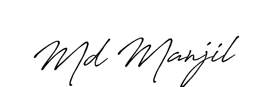 Make a beautiful signature design for name Md Manjil. With this signature (Antro_Vectra_Bolder) style, you can create a handwritten signature for free. Md Manjil signature style 7 images and pictures png