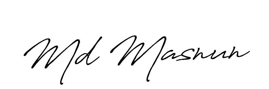 Md Masnun stylish signature style. Best Handwritten Sign (Antro_Vectra_Bolder) for my name. Handwritten Signature Collection Ideas for my name Md Masnun. Md Masnun signature style 7 images and pictures png