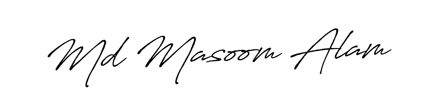 Make a beautiful signature design for name Md Masoom Alam. With this signature (Antro_Vectra_Bolder) style, you can create a handwritten signature for free. Md Masoom Alam signature style 7 images and pictures png