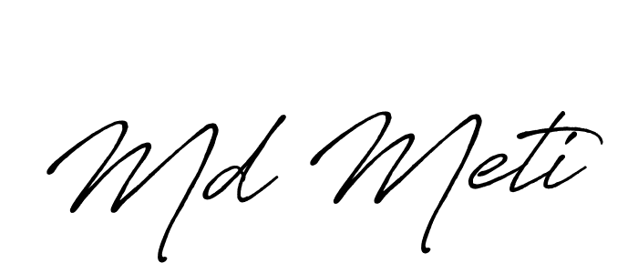 The best way (Antro_Vectra_Bolder) to make a short signature is to pick only two or three words in your name. The name Md Meti include a total of six letters. For converting this name. Md Meti signature style 7 images and pictures png