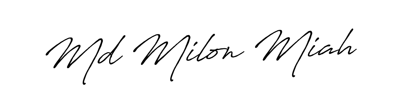 Make a short Md Milon Miah signature style. Manage your documents anywhere anytime using Antro_Vectra_Bolder. Create and add eSignatures, submit forms, share and send files easily. Md Milon Miah signature style 7 images and pictures png