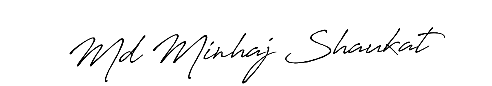Use a signature maker to create a handwritten signature online. With this signature software, you can design (Antro_Vectra_Bolder) your own signature for name Md Minhaj Shaukat. Md Minhaj Shaukat signature style 7 images and pictures png