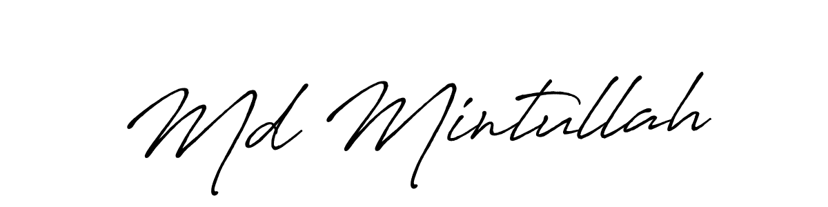 How to make Md Mintullah name signature. Use Antro_Vectra_Bolder style for creating short signs online. This is the latest handwritten sign. Md Mintullah signature style 7 images and pictures png