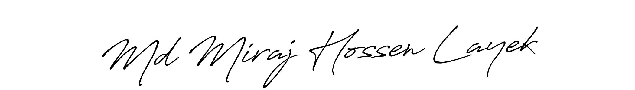 How to make Md Miraj Hossen Layek name signature. Use Antro_Vectra_Bolder style for creating short signs online. This is the latest handwritten sign. Md Miraj Hossen Layek signature style 7 images and pictures png