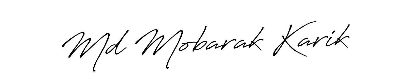 Use a signature maker to create a handwritten signature online. With this signature software, you can design (Antro_Vectra_Bolder) your own signature for name Md Mobarak Karik. Md Mobarak Karik signature style 7 images and pictures png
