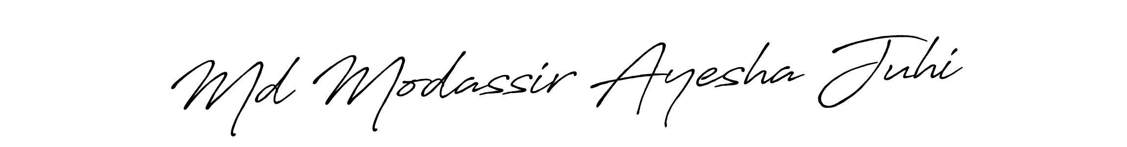 This is the best signature style for the Md Modassir Ayesha Juhi name. Also you like these signature font (Antro_Vectra_Bolder). Mix name signature. Md Modassir Ayesha Juhi signature style 7 images and pictures png