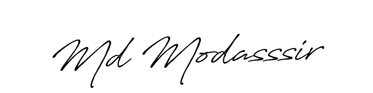 Make a beautiful signature design for name Md Modasssir. With this signature (Antro_Vectra_Bolder) style, you can create a handwritten signature for free. Md Modasssir signature style 7 images and pictures png