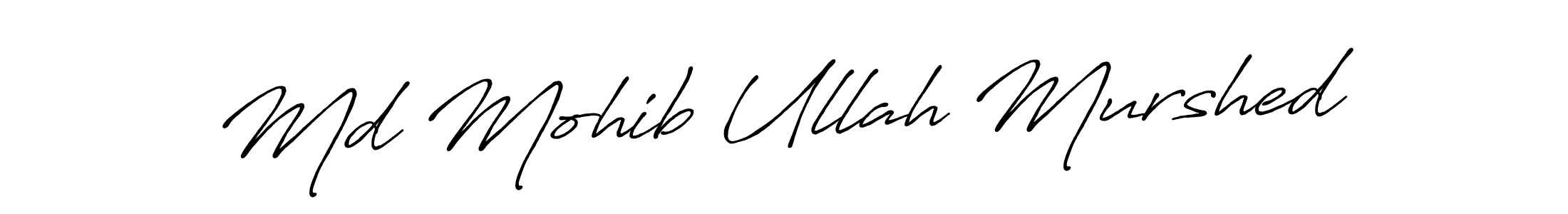 The best way (Antro_Vectra_Bolder) to make a short signature is to pick only two or three words in your name. The name Md Mohib Ullah Murshed include a total of six letters. For converting this name. Md Mohib Ullah Murshed signature style 7 images and pictures png