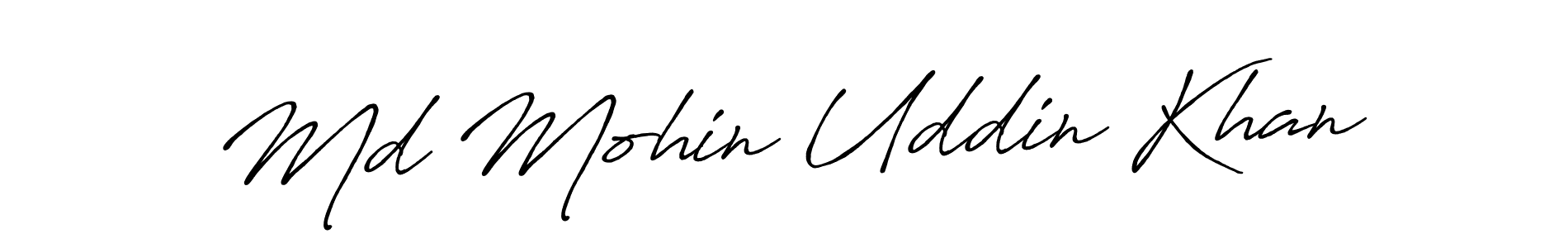 Make a beautiful signature design for name Md Mohin Uddin Khan. With this signature (Antro_Vectra_Bolder) style, you can create a handwritten signature for free. Md Mohin Uddin Khan signature style 7 images and pictures png