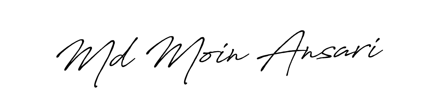 How to make Md Moin Ansari name signature. Use Antro_Vectra_Bolder style for creating short signs online. This is the latest handwritten sign. Md Moin Ansari signature style 7 images and pictures png