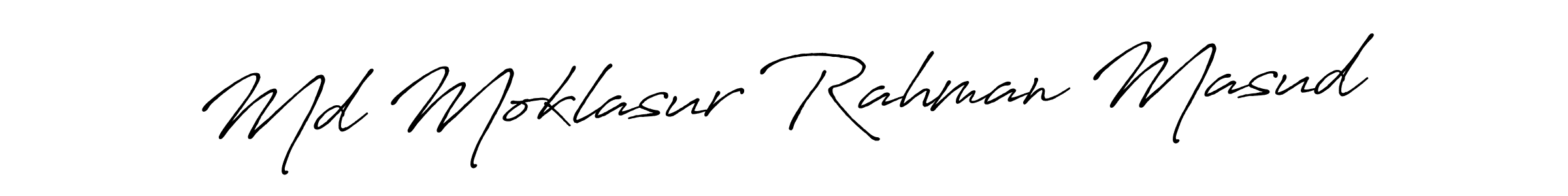 Create a beautiful signature design for name Md Moklasur Rahman Masud. With this signature (Antro_Vectra_Bolder) fonts, you can make a handwritten signature for free. Md Moklasur Rahman Masud signature style 7 images and pictures png