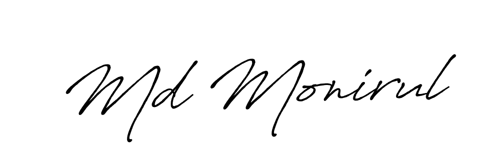 Create a beautiful signature design for name Md Monirul. With this signature (Antro_Vectra_Bolder) fonts, you can make a handwritten signature for free. Md Monirul signature style 7 images and pictures png