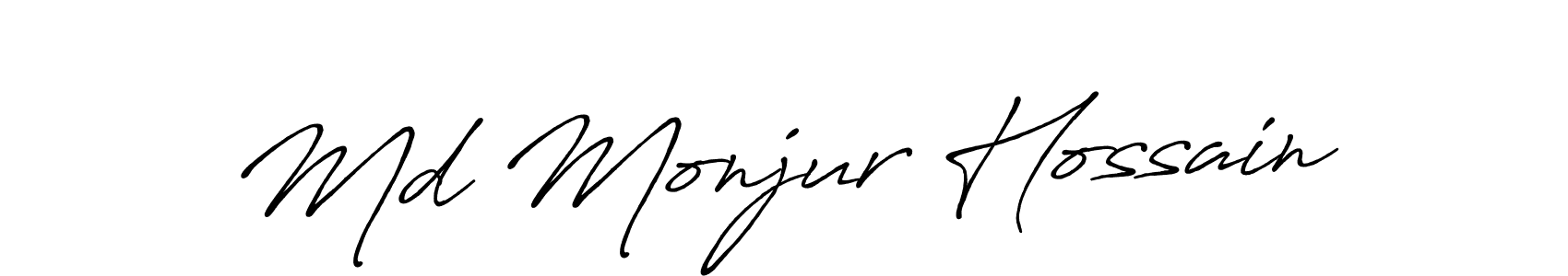 Antro_Vectra_Bolder is a professional signature style that is perfect for those who want to add a touch of class to their signature. It is also a great choice for those who want to make their signature more unique. Get Md Monjur Hossain name to fancy signature for free. Md Monjur Hossain signature style 7 images and pictures png