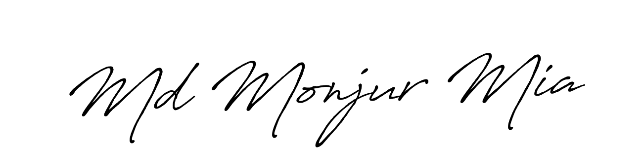 Also You can easily find your signature by using the search form. We will create Md Monjur Mia name handwritten signature images for you free of cost using Antro_Vectra_Bolder sign style. Md Monjur Mia signature style 7 images and pictures png