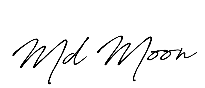 Use a signature maker to create a handwritten signature online. With this signature software, you can design (Antro_Vectra_Bolder) your own signature for name Md Moon. Md Moon signature style 7 images and pictures png