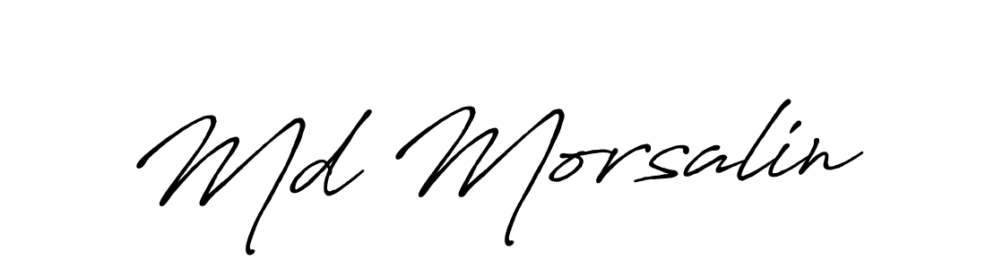 Make a beautiful signature design for name Md Morsalin. With this signature (Antro_Vectra_Bolder) style, you can create a handwritten signature for free. Md Morsalin signature style 7 images and pictures png