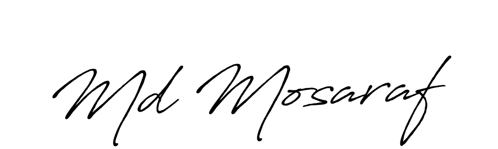 Make a beautiful signature design for name Md Mosaraf. With this signature (Antro_Vectra_Bolder) style, you can create a handwritten signature for free. Md Mosaraf signature style 7 images and pictures png