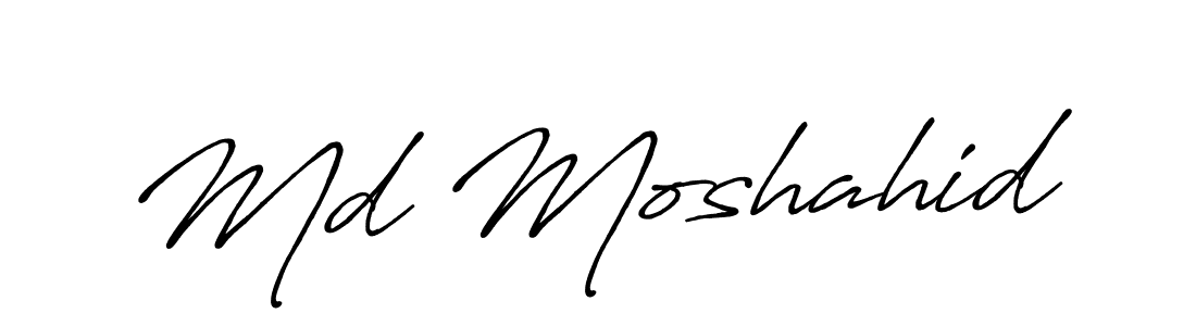 Use a signature maker to create a handwritten signature online. With this signature software, you can design (Antro_Vectra_Bolder) your own signature for name Md Moshahid. Md Moshahid signature style 7 images and pictures png