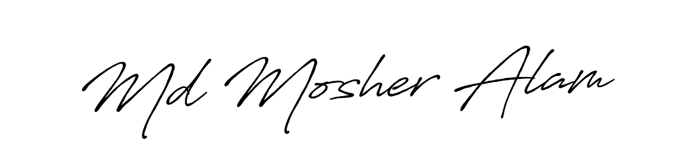 Create a beautiful signature design for name Md Mosher Alam. With this signature (Antro_Vectra_Bolder) fonts, you can make a handwritten signature for free. Md Mosher Alam signature style 7 images and pictures png